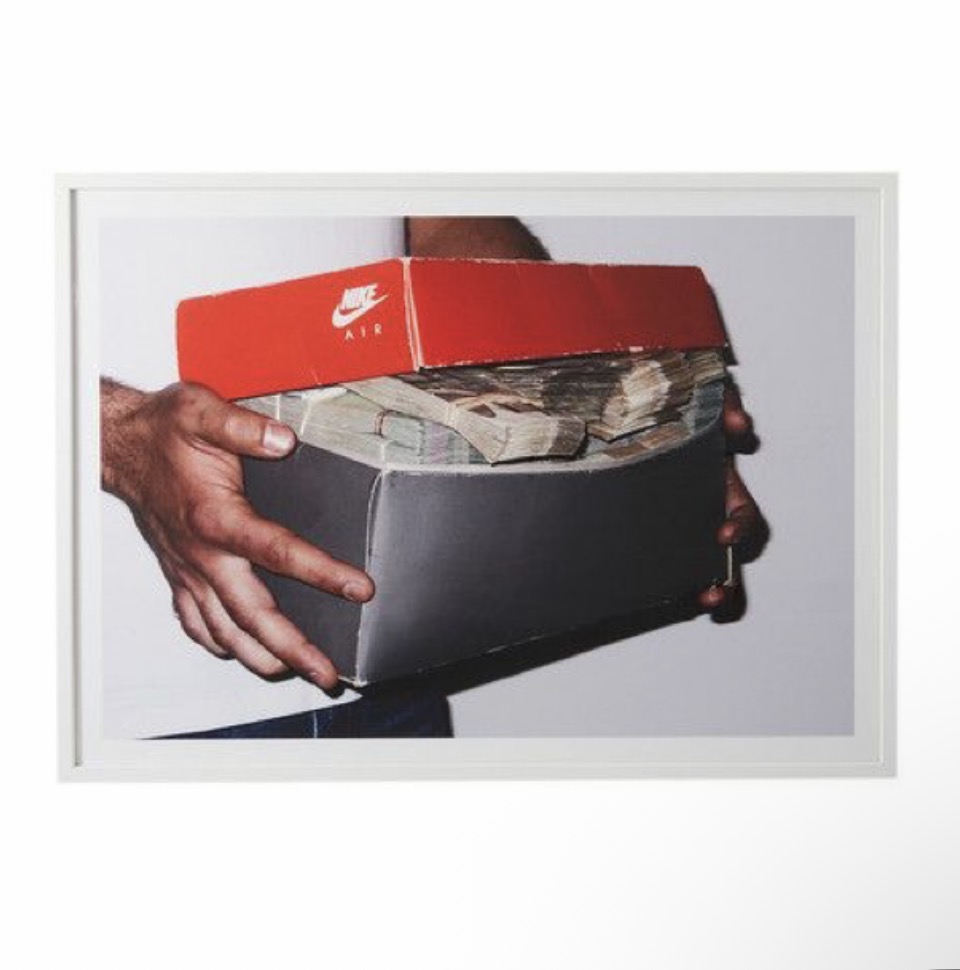 Rubber Bands and a Shoebox archival print, framed